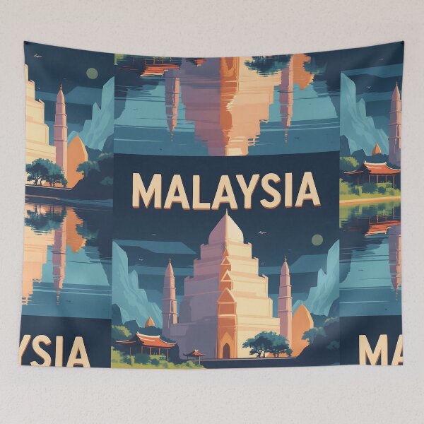 Item preview, Malaysia Retro Vintage Travel Design designed and sold by TravelersGems.