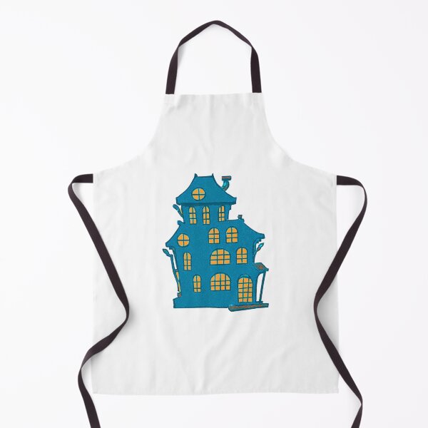 Item preview, Whimsical Blue Haunted House Illustration designed and sold by Horrify.