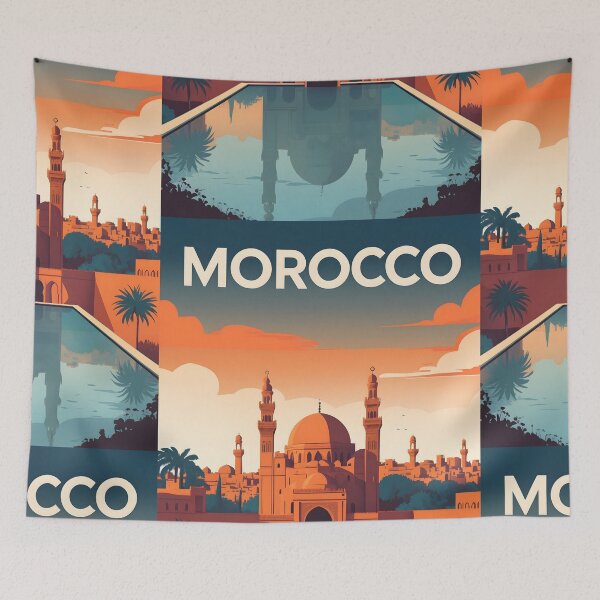 Item preview, Morocco Retro Vintage Travel Design designed and sold by TravelersGems.