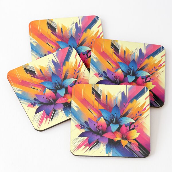 Item preview, Chromatic Bloom IX   ..Abstract Geometric Floral Art designed and sold by Okmanoo.