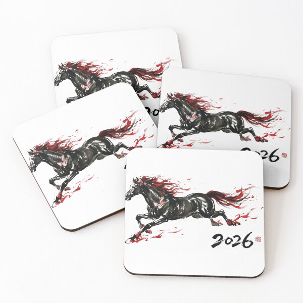 Item preview, 2026 Year of the Fire Horse - Dynamic Ink Wash Art V.3 designed and sold by xMErCUrY03x.