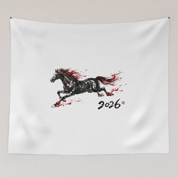 Item preview, 2026 Year of the Fire Horse - Dynamic Ink Wash Art V.3 designed and sold by xMErCUrY03x.