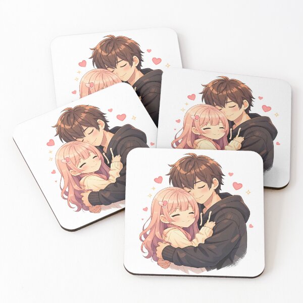 Item preview, Cute Anime Couple Hug Art designed and sold by Amr Siam.