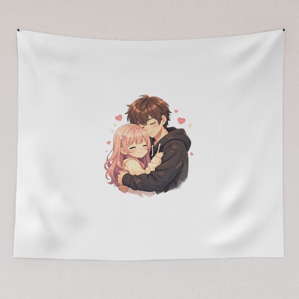 Item preview, Cute Anime Couple Hug Art designed and sold by Amr Siam.