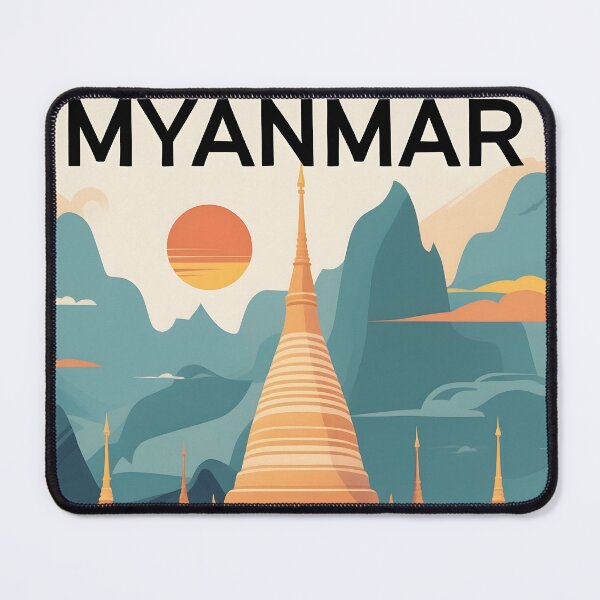 Item preview, Myanmar Retro Vintage Travel Design designed and sold by TravelersGems.