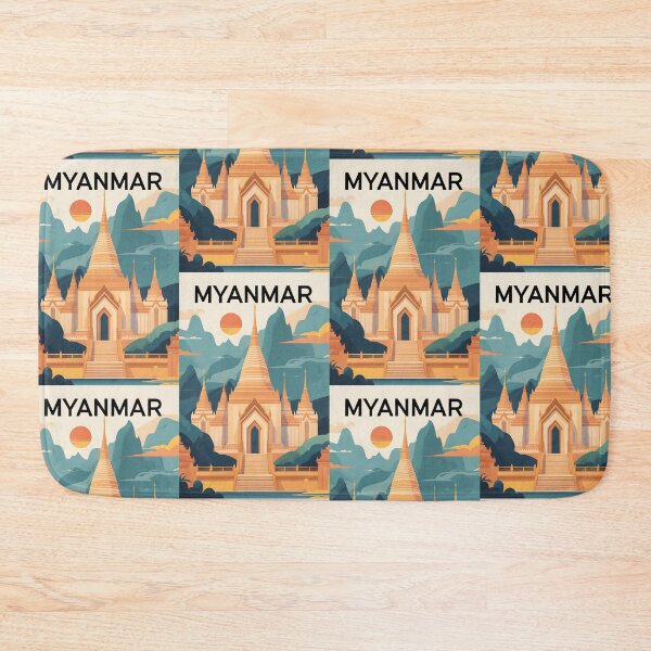 Item preview, Myanmar Retro Vintage Travel Design designed and sold by TravelersGems.