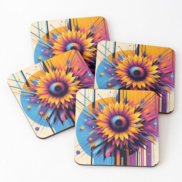 Item preview, Chromatic Bloom X – Abstract Geometric Floral Art designed and sold by Okmanoo.