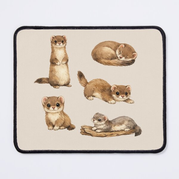Item preview, Watercolor Otter Set Forest Wildlife Autumn Weasel designed and sold by HeavenStyleArt.
