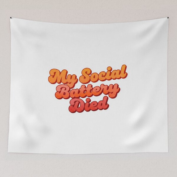 Item preview, Social battery died, funny introvert, socially awkward, funnyfits70, Humor, Funny, retro, vintages, funny quotes, animal humor, designed and sold by FunnyFits70.