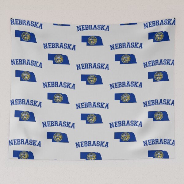 Item preview, Nebraska State Map & Flag - Classic Varsity Collegiate Style designed and sold by mashmosh.