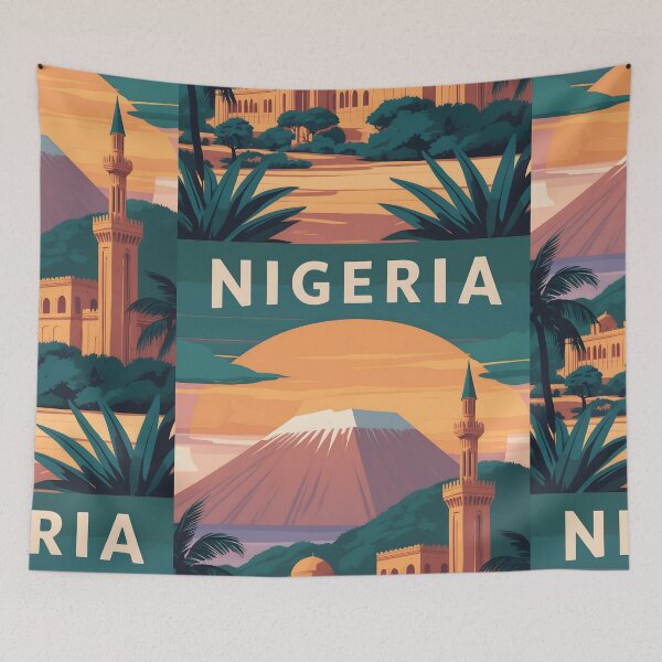 Item preview, Nigeria Retro Vintage Travel Design designed and sold by TravelersGems.
