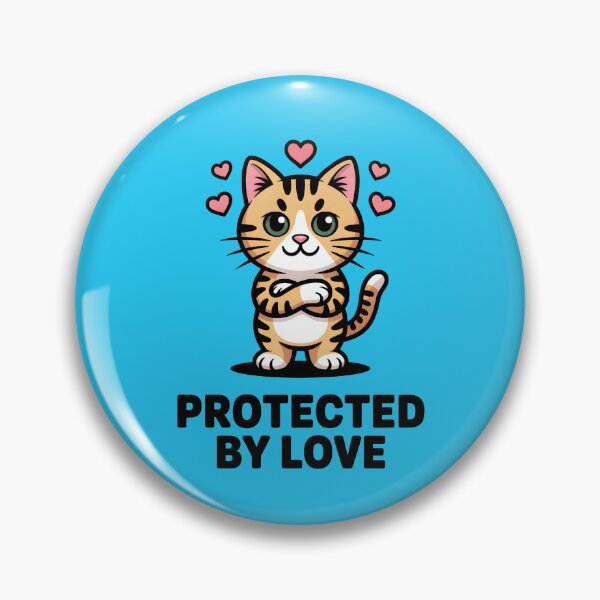 Item preview, Valentine Cat Design - Protected by Love Cat designed and sold by ProQ Creative Prints.