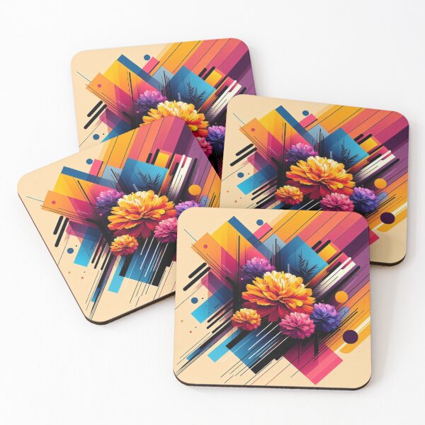 Item preview, Chromatic Bloom XI – Abstract Geometric Floral Art designed and sold by Okmanoo.
