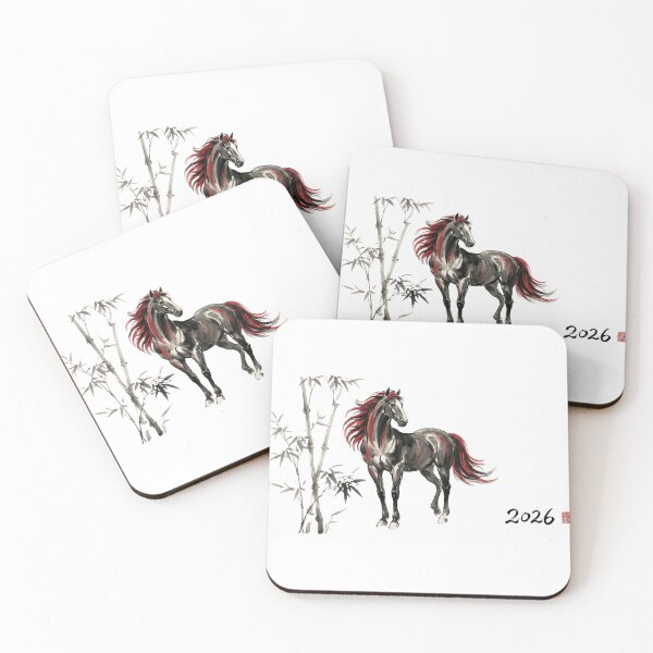 Item preview, 2026 Year of the Fire Horse - Dynamic Ink Wash Art V.4 designed and sold by xMErCUrY03x.