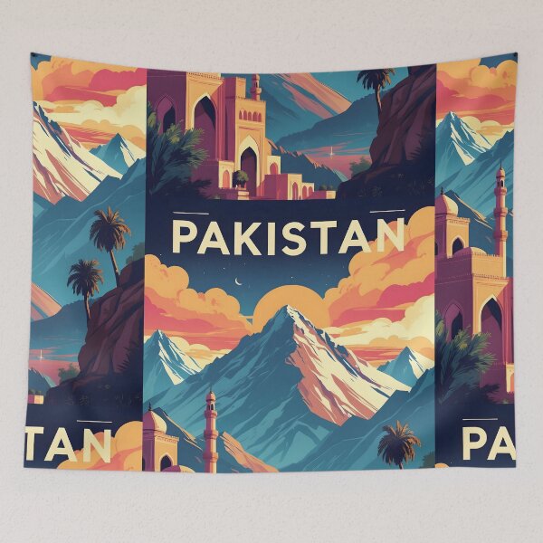 Item preview, Pakistan Retro Vintage Travel Design designed and sold by TravelersGems.