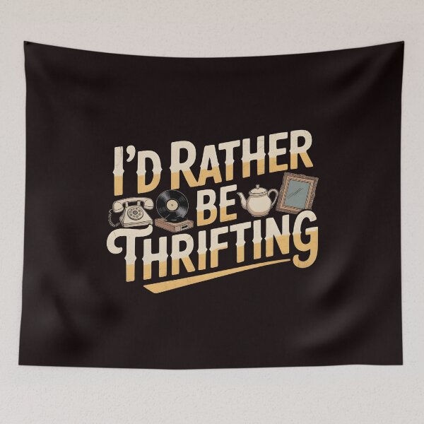 Item preview, Vintage I’d Rather Be Thrifting – Retro Thrift Store Addict Design designed and sold by Redgiant87x.