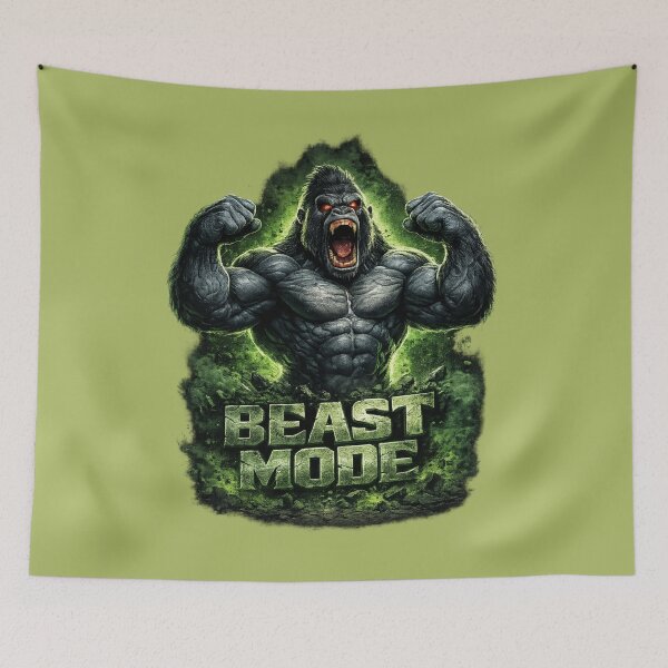 Item preview, Beast Mode Gorilla – Powerful Gym & Bodybuilding Motivation Design designed and sold by gabeszshop.