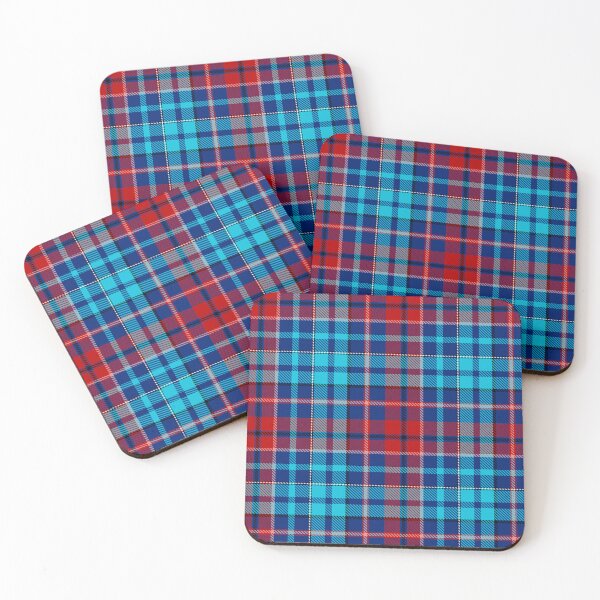 Artikelvorschau, Rot-blaues Tartan-Karo auf blauem Hintergrund entworfen und verkauft von PatternTitan.