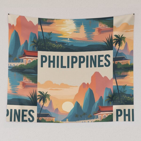 Item preview, Philippines Retro Vintage Travel Design designed and sold by TravelersGems.