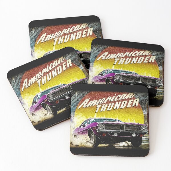 Item preview, American Thunder Muscle Car 3, for black fabric designed and sold by SteadyRolling.