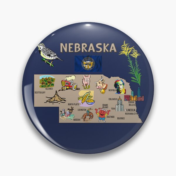 Item preview, Nebraska State Map, The Heart of the Heartland Heritage designed and sold by mashmosh.