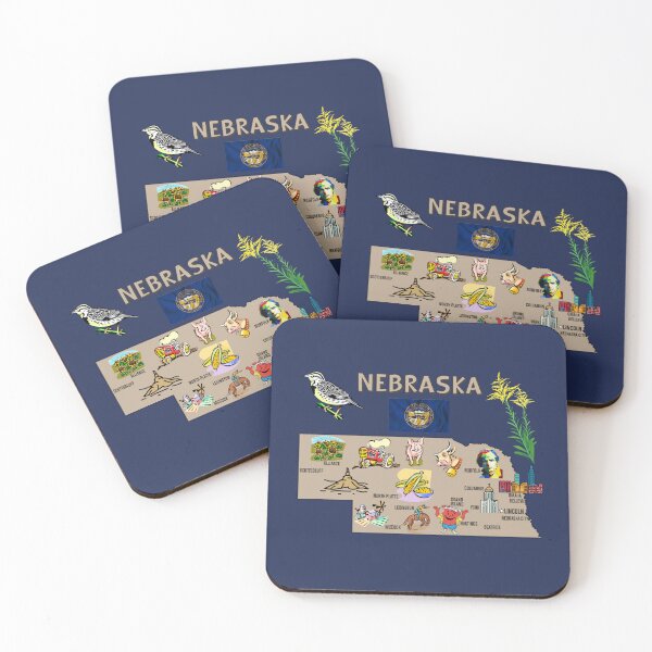 Item preview, Nebraska State Map, The Heart of the Heartland Heritage designed and sold by mashmosh.