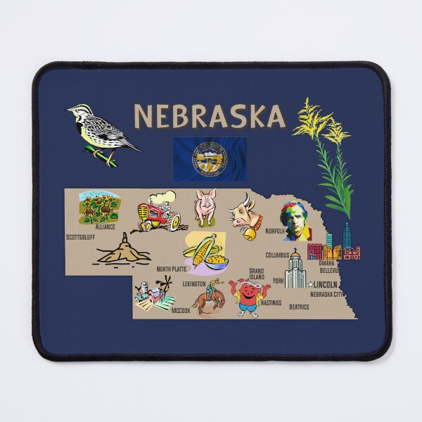 Item preview, Nebraska State Map, The Heart of the Heartland Heritage designed and sold by mashmosh.