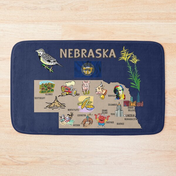 Item preview, Nebraska State Map, The Heart of the Heartland Heritage designed and sold by mashmosh.