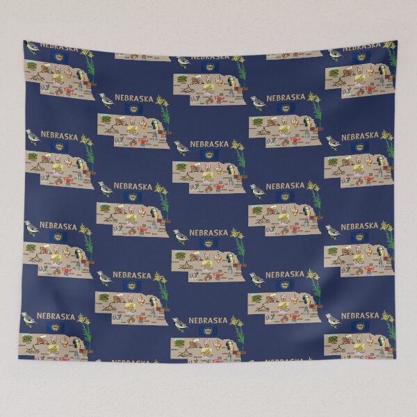 Item preview, Nebraska State Map, The Heart of the Heartland Heritage designed and sold by mashmosh.