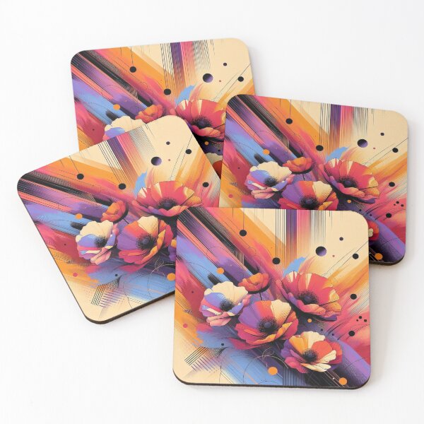 Item preview, Chromatic Bloom XIII – Abstract Geometric Floral Art designed and sold by Okmanoo.