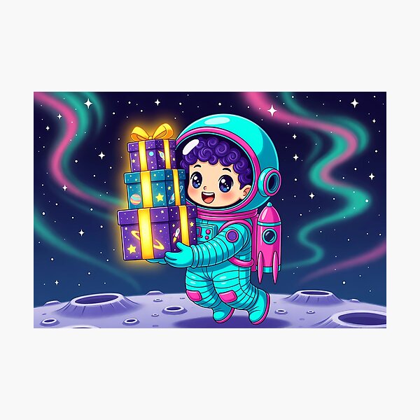 Item preview, Gift Holding Astronaut Kawaii Moon Print designed and sold by NovaDigitalArt45.