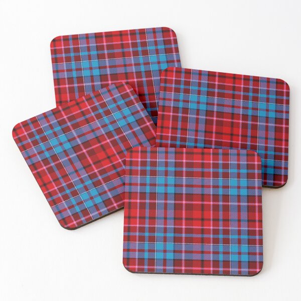 Item preview, Red Blue Tartan Plaid On Maroon Background  designed and sold by PatternTitan.