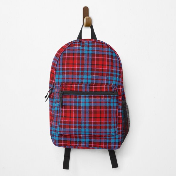 Item preview, Red Blue Tartan Plaid On Maroon Background designed and sold by PatternTitan.