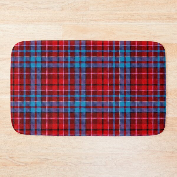 Item preview, Red Blue Tartan Plaid On Maroon Background  designed and sold by PatternTitan.