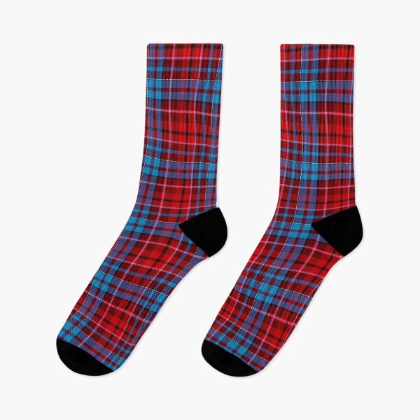 Item preview, Red Blue Tartan Plaid On Maroon Background  designed and sold by PatternTitan.
