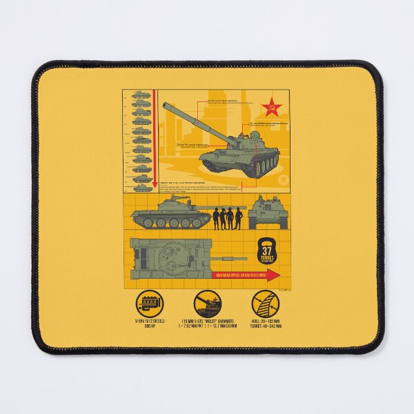 Item preview, Detailed infographic with a study of the Soviet T-62 tank. The yellow option designed and sold by FAawRay.