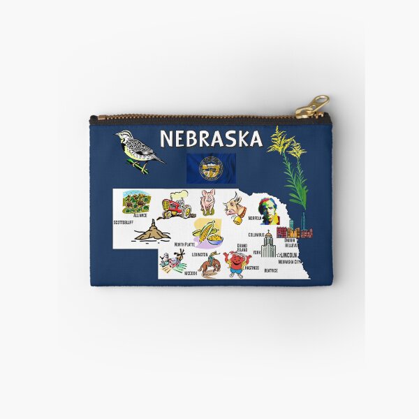 Item preview, Nebraska Landmarks & Icons Illustrated State Map designed and sold by mashmosh.