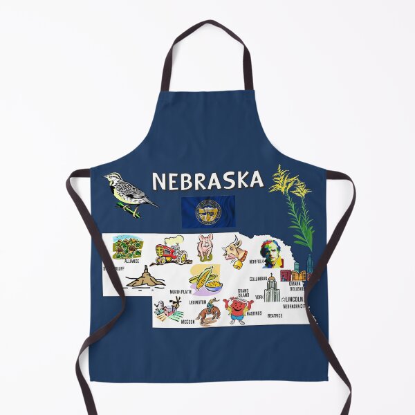Item preview, Nebraska Landmarks & Icons Illustrated State Map designed and sold by mashmosh.