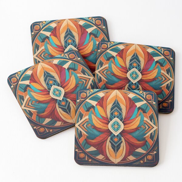 Item preview, Modern abstract geometric wall art -"Pluma Solar" designed and sold by MoonLab Design.