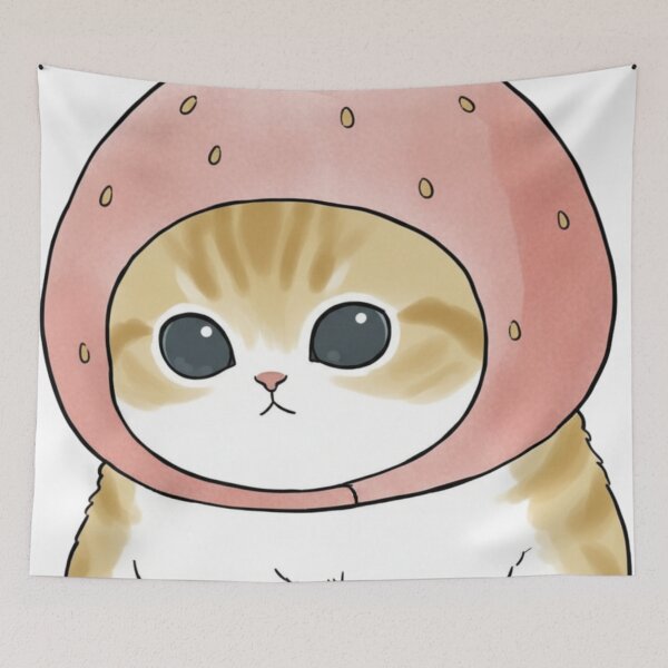 Item preview, Chubby Strawberry Mofusand Kitty designed and sold by heypattistudio.