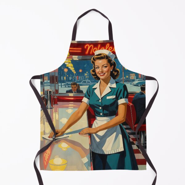 Item preview, Neon Counter Glow – Retro 1950s Diner Waitress Art designed and sold by MooLaLa.Store.