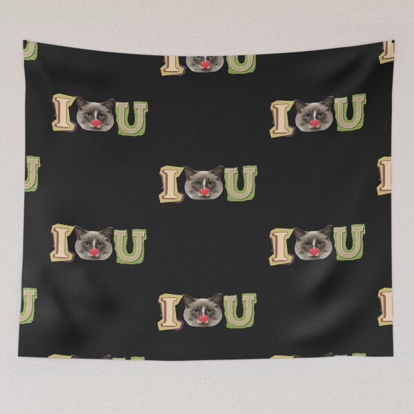 Item preview, Ragdoll Cat Face "I Love You" Retro Collage Art designed and sold by Pukisdaizi.
