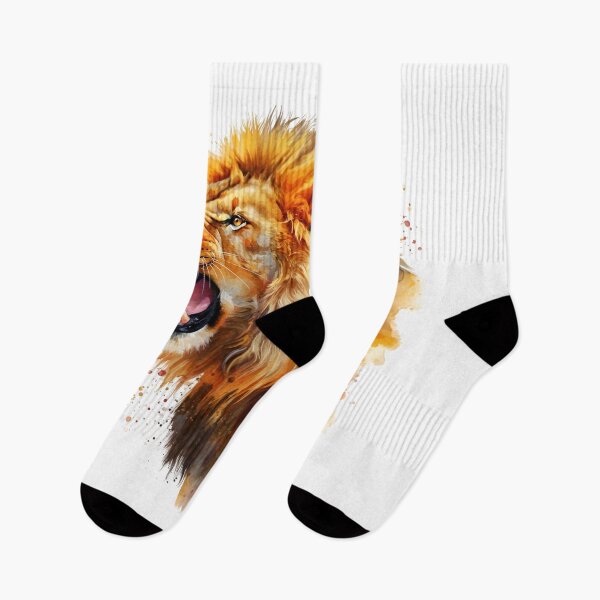 Item preview, Fierce Roaring Lion - Colorful Watercolor Splatter Art designed and sold by Latikshop.
