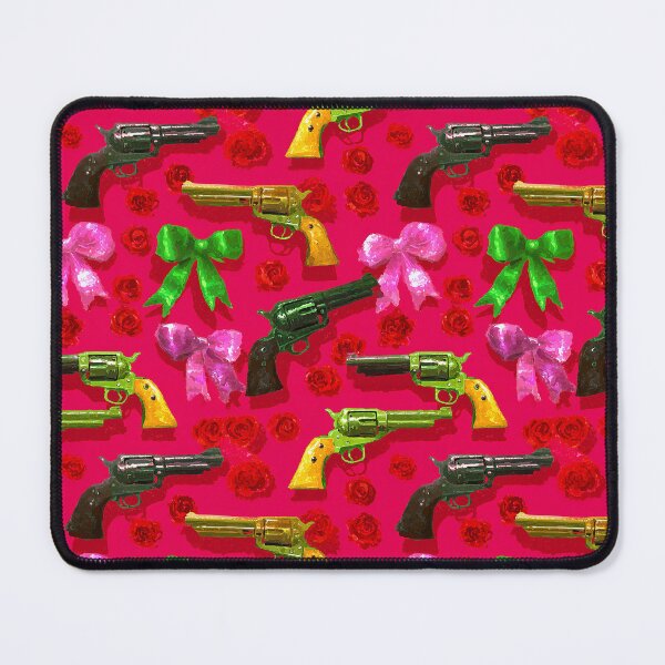 Item preview, Hot Pink Pistols Roses Bows Pattern designed and sold by bubblegoth.