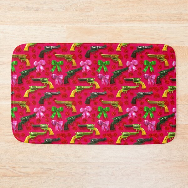 Item preview, Hot Pink Pistols Roses Bows Pattern designed and sold by bubblegoth.