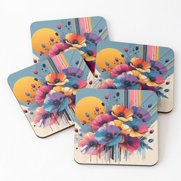 Item preview, Chromatic Bloom XII – Abstract Geometric Floral Art designed and sold by Okmanoo.