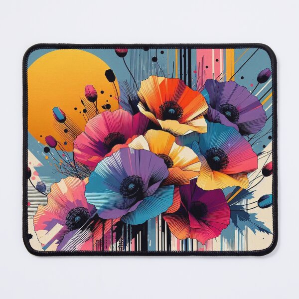 Item preview, Chromatic Bloom XII – Abstract Geometric Floral Art designed and sold by Okmanoo.