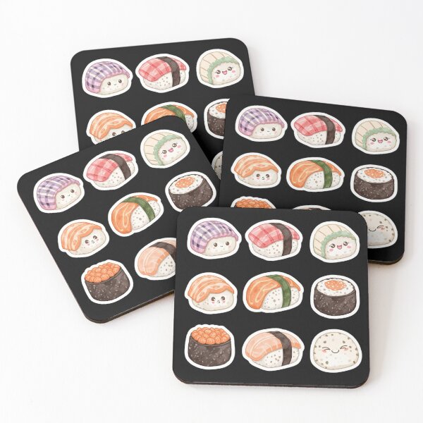 Item preview, Kawaii Sushi Stickers | Cute Pastel Food Illustration Pack designed and sold by Kast25.