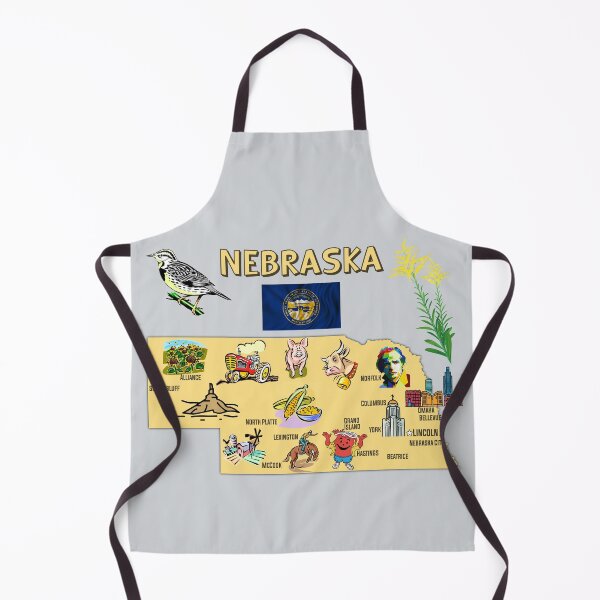 Item preview, Nebraska State Landmarks & Symbols Map Illustrated designed and sold by mashmosh.