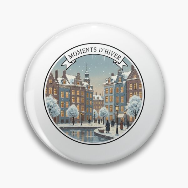 Item preview, Utrecht Moments d’Hiver – Cozy Winter Canal City Sticker designed and sold by Imaginarium of Chaos falcon88 .